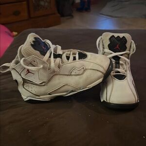 Kids Jordan White and Black Sneakers